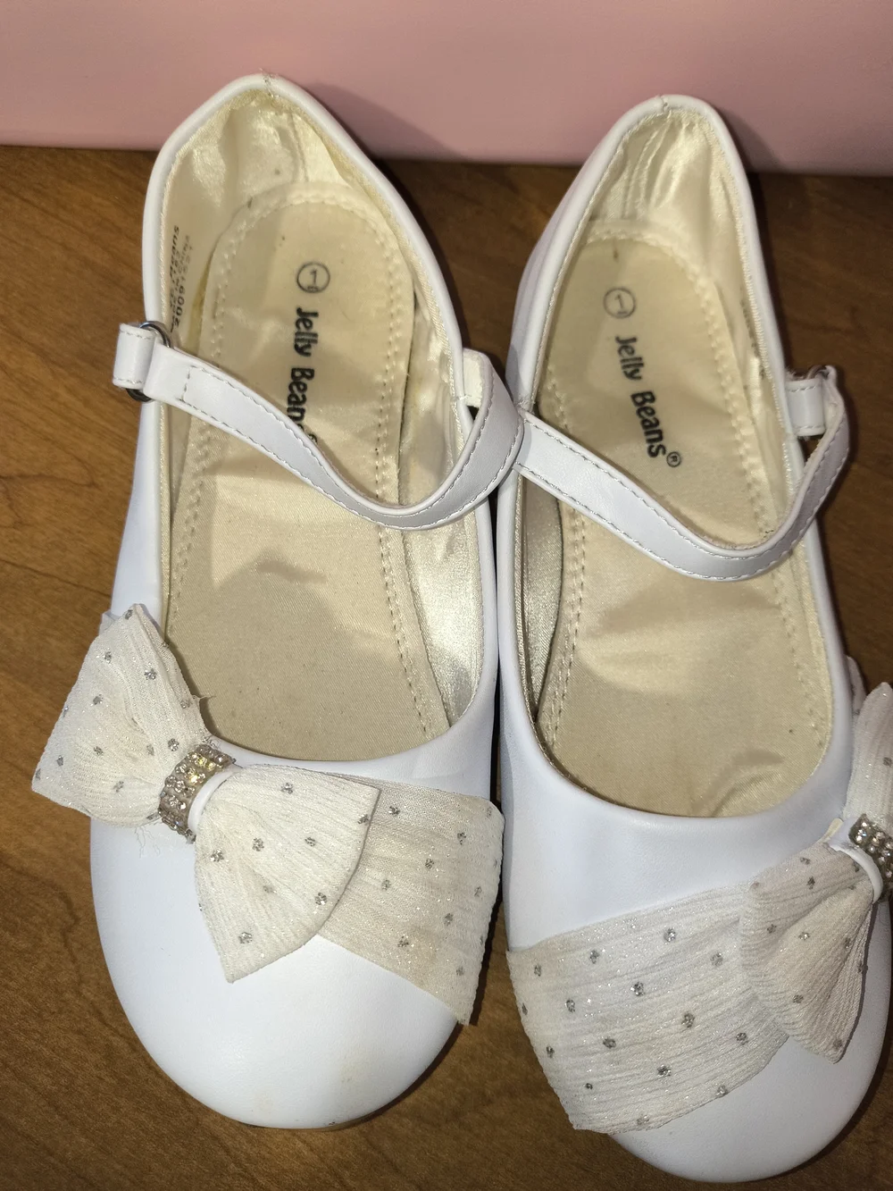 Jelly Beans White Girls' Dress Shoes with Bow